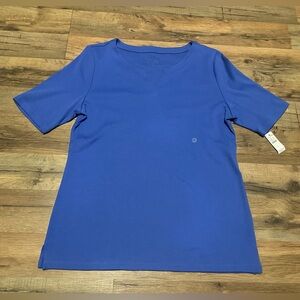 Talbots Periwinkle Light Blue Short Sleeve Knit Top